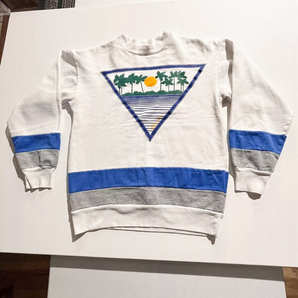 Vintage Florida Sun Surf Beach Scene Sweatshirt Island